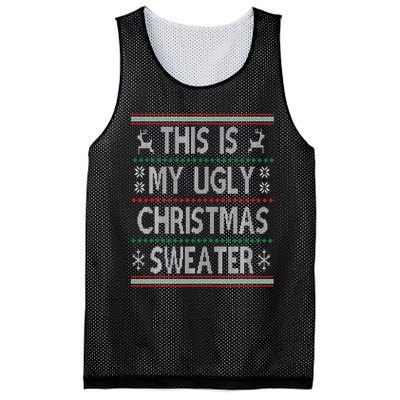 Funny Christmas This Is My Ugly Sweater Gift Mesh Reversible Basketball Jersey Tank