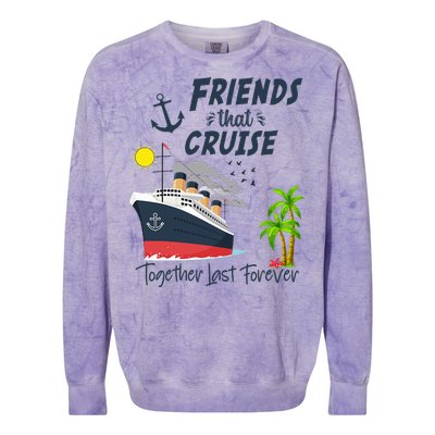 Friends Cruise Together 2024 Vacation Colorblast Crewneck Sweatshirt