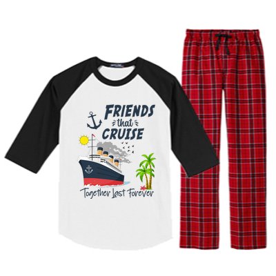 Friends Cruise Together 2024 Vacation Raglan Sleeve Pajama Set