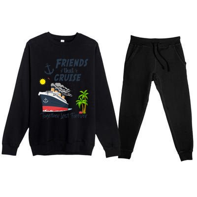 Friends Cruise Together 2024 Vacation Premium Crewneck Sweatsuit Set