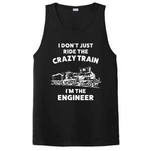 Funny Crazy Train Engineer Shirts For Women Men PosiCharge Competitor Tank