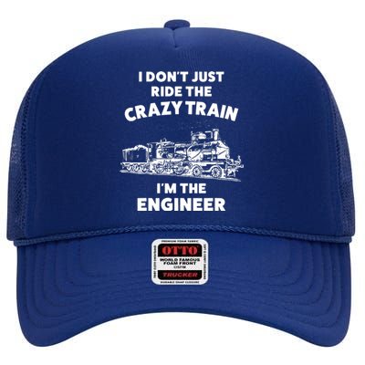 Funny Crazy Train Engineer Shirts For Women Men High Crown Mesh Back Trucker Hat