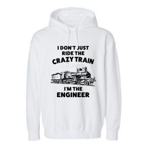 Funny Crazy Train Engineer Shirts For Women Men Garment-Dyed Fleece Hoodie