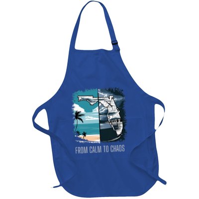 From Calm To Chaos Florida Beach Weather Storm Full-Length Apron With Pockets