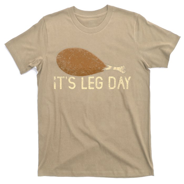 Funny Cute Turkey Thanksgiving It's Leg Day Gym Workout T-Shirt