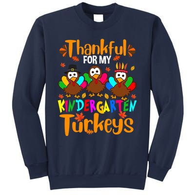 Funny Cute Thankful For My Kindergarten Turkeys Thanksgiving Teacher Sweatshirt