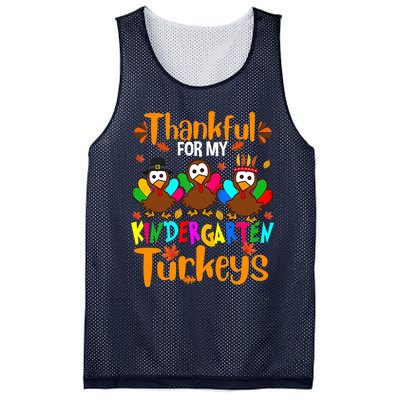 Funny Cute Thankful For My Kindergarten Turkeys Thanksgiving Teacher Mesh Reversible Basketball Jersey Tank