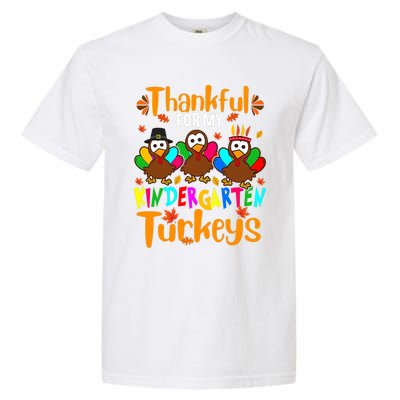 Funny Cute Thankful For My Kindergarten Turkeys Thanksgiving Teacher Garment-Dyed Heavyweight T-Shirt