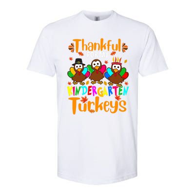 Funny Cute Thankful For My Kindergarten Turkeys Thanksgiving Teacher Softstyle CVC T-Shirt