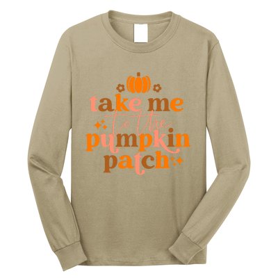 Funny Cute Take Me To The Pumpkin Patch Autumn Fall Thanksgiving Retro Long Sleeve Shirt