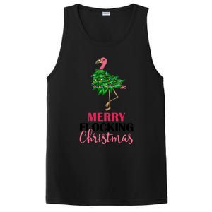 Flamingo Christmas Tree Merry Flocking Christmas Funny Pun Gift PosiCharge Competitor Tank