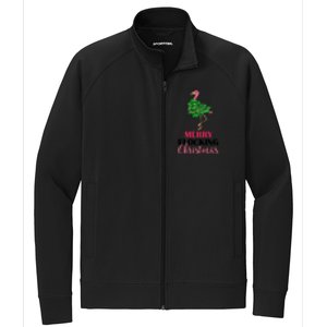 Flamingo Christmas Tree Merry Flocking Christmas Funny Pun Gift Stretch Full-Zip Cadet Jacket