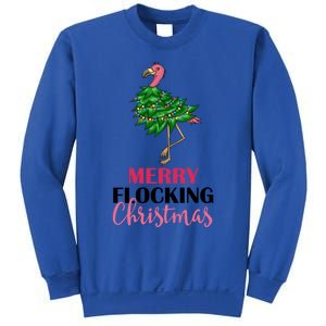 Flamingo Christmas Tree Merry Flocking Christmas Funny Pun Gift Sweatshirt