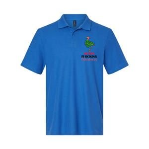 Flamingo Christmas Tree Merry Flocking Christmas Funny Pun Gift Softstyle Adult Sport Polo