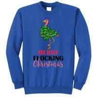 Flamingo Christmas Tree Merry Flocking Christmas Funny Pun Gift Tall Sweatshirt