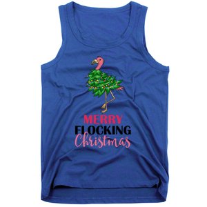 Flamingo Christmas Tree Merry Flocking Christmas Funny Pun Gift Tank Top