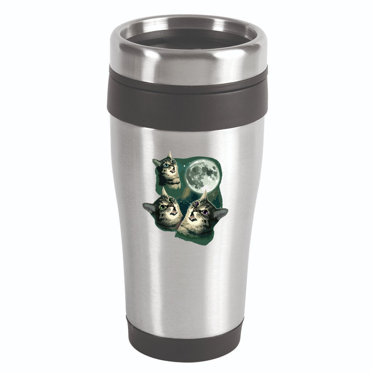 Funny Cat Three Cat Moon 3 Wolfs Cute Kitten Graphic 16oz Travel Tumbler
