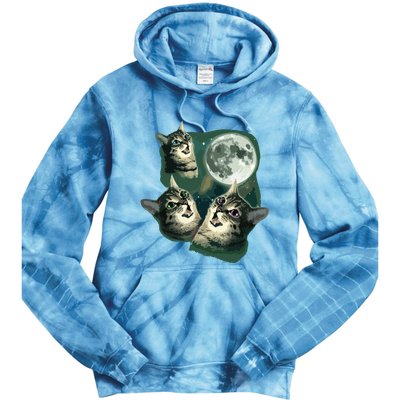 Funny Cat Three Cat Moon 3 Wolfs Cute Kitten Graphic Tie Dye Hoodie