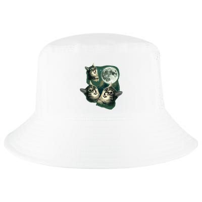 Funny Cat Three Cat Moon 3 Wolfs Cute Kitten Graphic Cool Comfort Performance Bucket Hat
