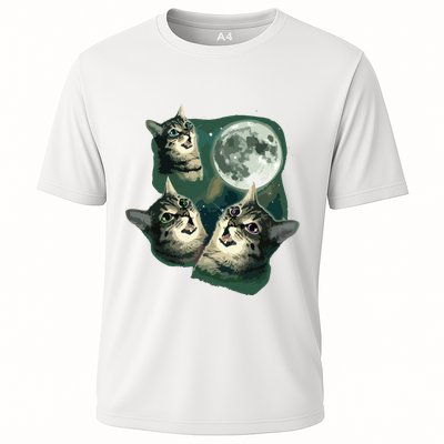 Funny Cat Three Cat Moon 3 Wolfs Cute Kitten Graphic Performance Shirt