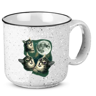 Funny Cat Three Cat Moon 3 Wolfs Cute Kitten Graphic 15oz Campfire Ceramic Mug