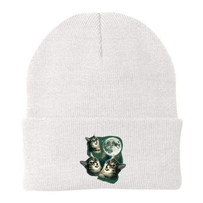 Funny Cat Three Cat Moon 3 Wolfs Cute Kitten Graphic Beanie
