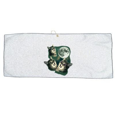 Funny Cat Three Cat Moon 3 Wolfs Cute Kitten Graphic Large Microfiber Waffle Golf Towel