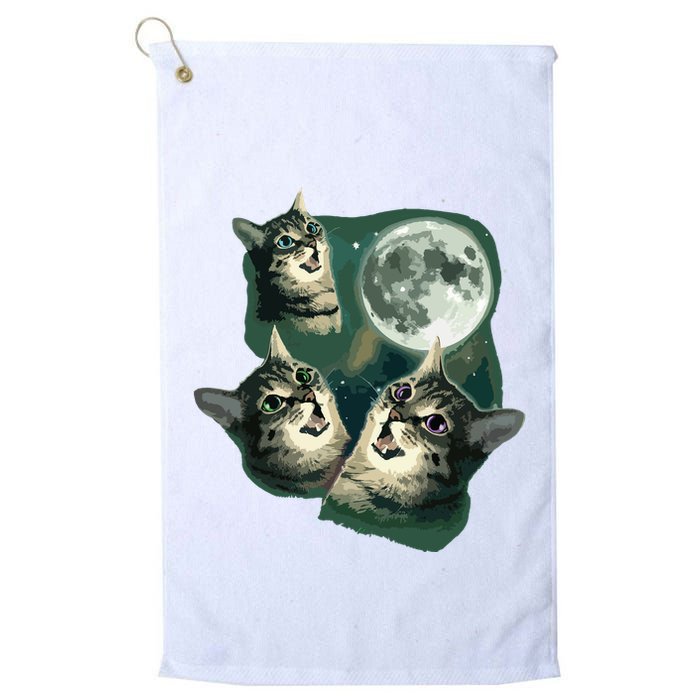 Funny Cat Three Cat Moon 3 Wolfs Cute Kitten Graphic Golf Towel