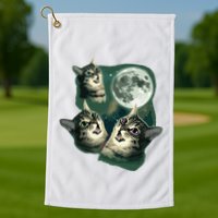 Funny Cat Three Cat Moon 3 Wolfs Cute Kitten Graphic Golf Towel