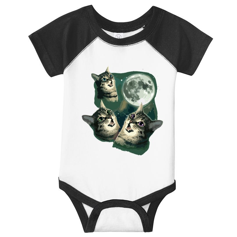 Funny Cat Three Cat Moon 3 Wolfs Cute Kitten Graphic Infant Baby Jersey Bodysuit