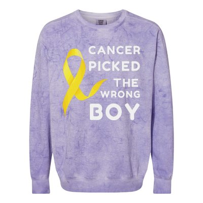 Funny Cancer Treatment Gifts Cancer You Picked The Wrong Guy Colorblast Crewneck Sweatshirt