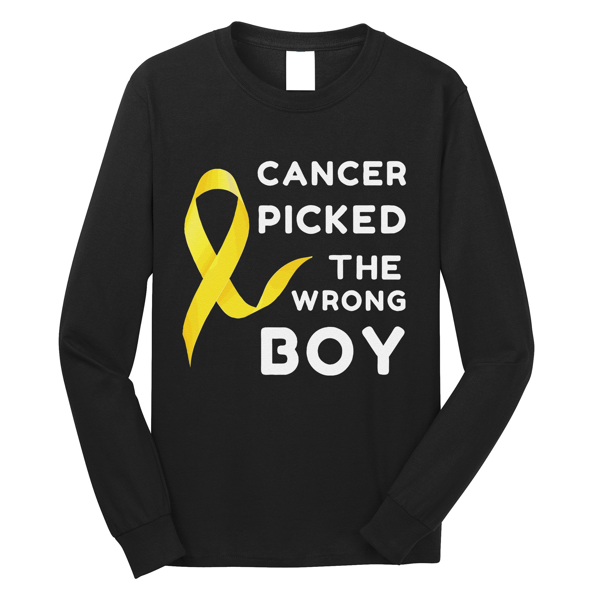 Funny Cancer Treatment Gifts Cancer You Picked The Wrong Guy Long Sleeve Shirt