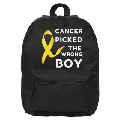 Funny Cancer Treatment Gifts Cancer You Picked The Wrong Guy 16 in Basic Backpack