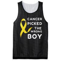 Funny Cancer Treatment Gifts Cancer You Picked The Wrong Guy Mesh Reversible Basketball Jersey Tank