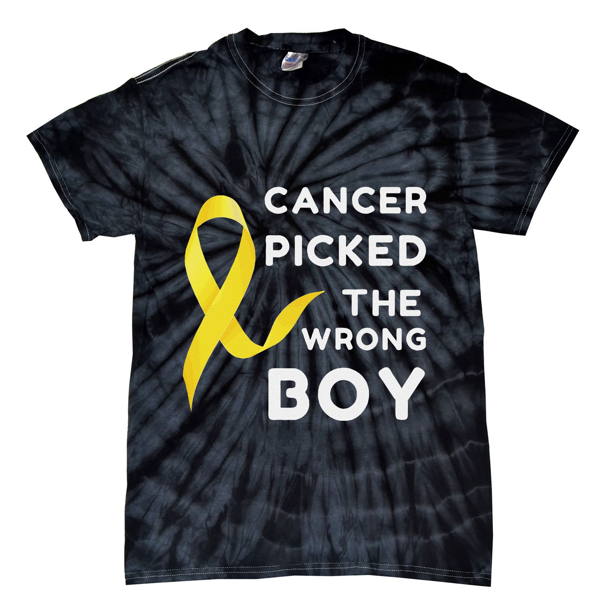 Funny Cancer Treatment Gifts Cancer You Picked The Wrong Guy Tie-Dye T-Shirt