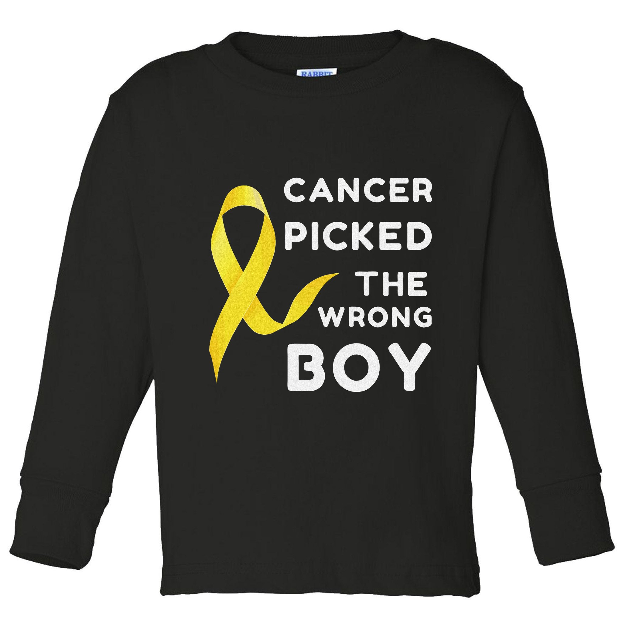 Funny Cancer Treatment Gifts Cancer You Picked The Wrong Guy Toddler Long Sleeve Shirt