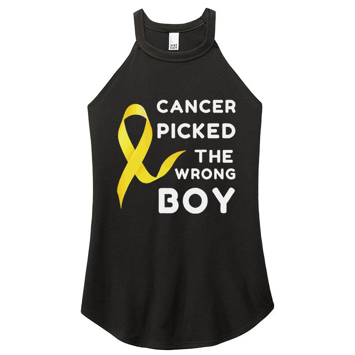 Funny Cancer Treatment Gifts Cancer You Picked The Wrong Guy Women's Perfect Tri Rocker Tank