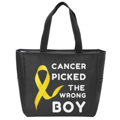 Funny Cancer Treatment Gifts Cancer You Picked The Wrong Guy Zip Tote Bag