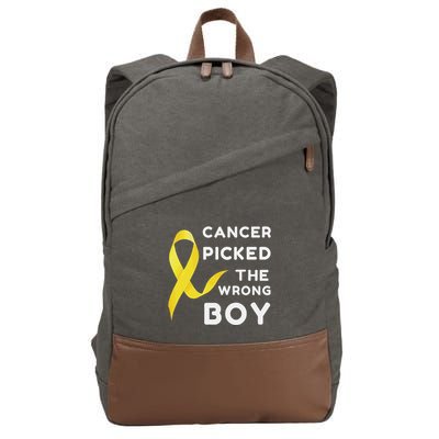 Funny Cancer Treatment Gifts Cancer You Picked The Wrong Guy Cotton Canvas Backpack