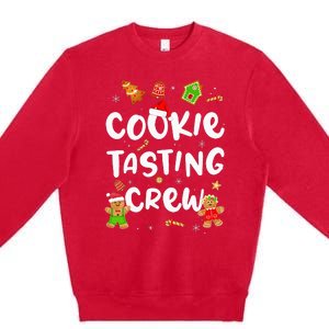 Festive Cookie Tasting Crew Pajama Set for Family Xmas Premium Crewneck Sweatshirt