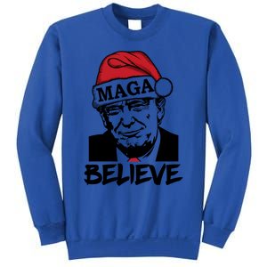 Funny Christmas Trump 2024 Maga Trump Wearing Maga Santa Hat Meaningful Gift Sweatshirt