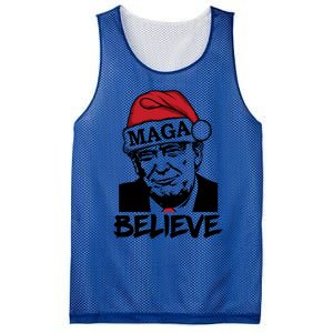 Funny Christmas Trump 2024 Maga Trump Wearing Maga Santa Hat Meaningful Gift Mesh Reversible Basketball Jersey Tank