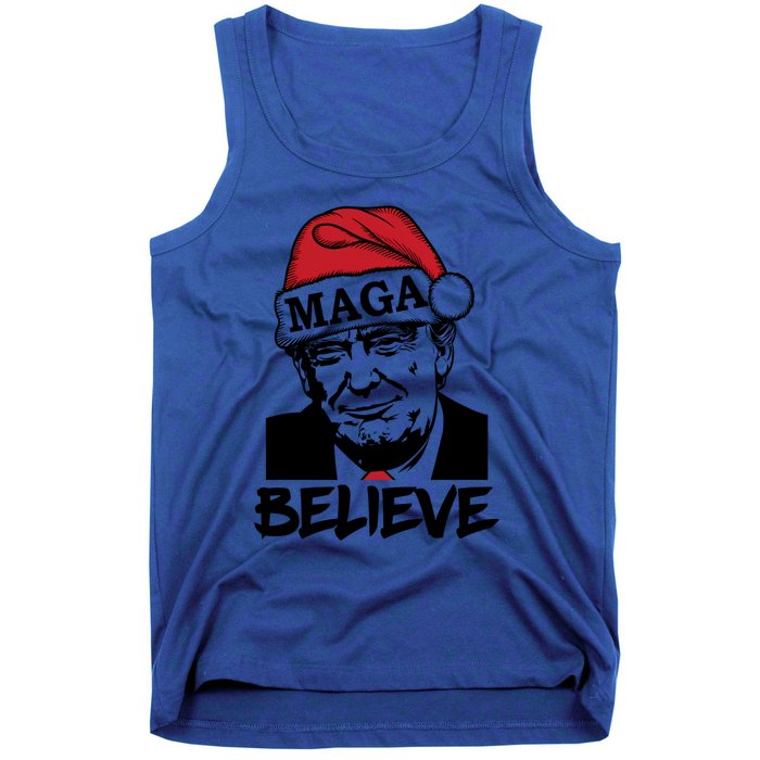 Funny Christmas Trump 2024 Maga Trump Wearing Maga Santa Hat Meaningful Gift Tank Top