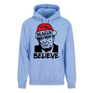 Funny Christmas Trump 2024 Maga Trump Wearing Maga Santa Hat Meaningful Gift Unisex Surf Hoodie