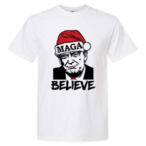 Funny Christmas Trump 2024 Maga Trump Wearing Maga Santa Hat Meaningful Gift Garment-Dyed Heavyweight T-Shirt