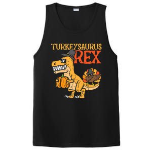 Funny Cute Turkeysaurus Rex Dab Turkey Dino Toddler Boys Thanksgiving PosiCharge Competitor Tank