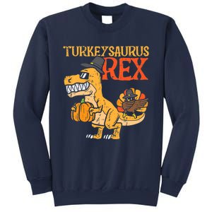 Funny Cute Turkeysaurus Rex Dab Turkey Dino Toddler Boys Thanksgiving Sweatshirt