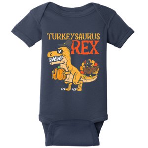 Funny Cute Turkeysaurus Rex Dab Turkey Dino Toddler Boys Thanksgiving Baby Bodysuit