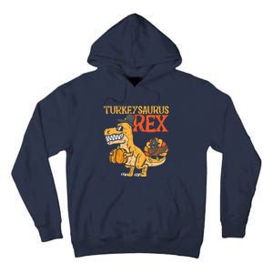 Funny Cute Turkeysaurus Rex Dab Turkey Dino Toddler Boys Thanksgiving Tall Hoodie