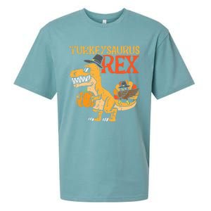 Funny Cute Turkeysaurus Rex Dab Turkey Dino Toddler Boys Thanksgiving Sueded Cloud Jersey T-Shirt